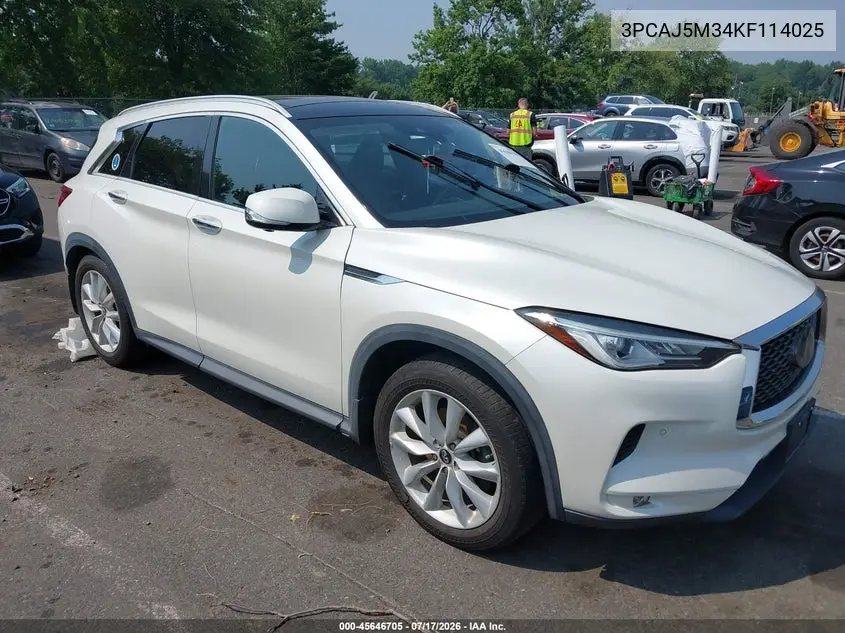 2019 Infiniti Qx50 Essential VIN: 3PCAJ5M34KF114025 Lot: 45646705