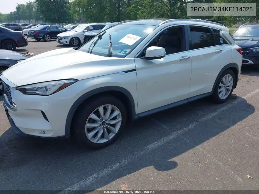 2019 Infiniti Qx50 Essential VIN: 3PCAJ5M34KF114025 Lot: 45646705