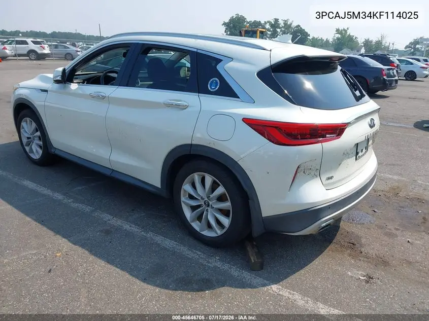 2019 Infiniti Qx50 Essential VIN: 3PCAJ5M34KF114025 Lot: 45646705