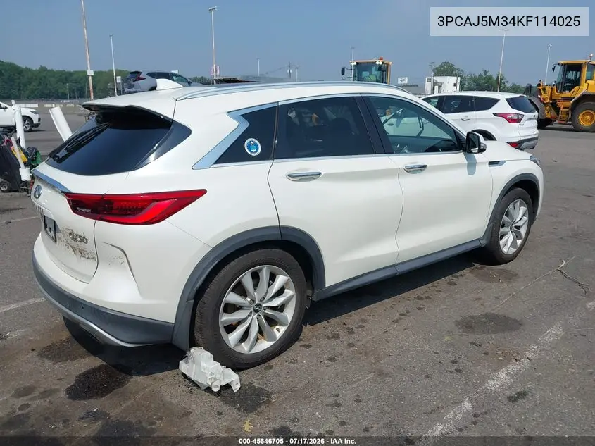2019 Infiniti Qx50 Essential VIN: 3PCAJ5M34KF114025 Lot: 45646705