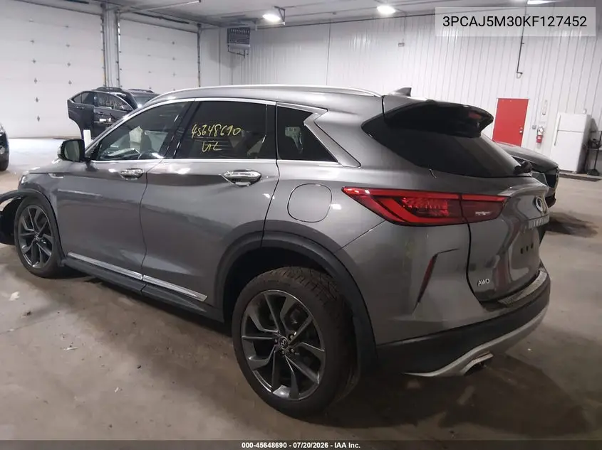 2019 Infiniti Qx50 Essential VIN: 3PCAJ5M30KF127452 Lot: 45648690