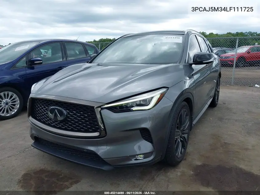 2020 Infiniti Qx50 Essential Awd VIN: 3PCAJ5M34LF111725 Lot: 45314498