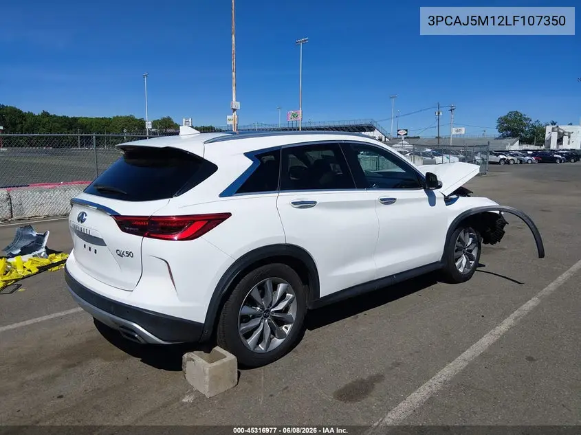 2020 Infiniti Qx50 Luxe VIN: 3PCAJ5M12LF107350 Lot: 45316977