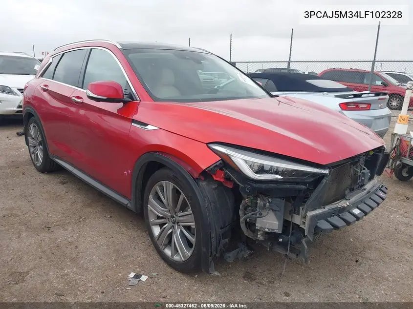 2020 Infiniti Qx50 Sensory Awd VIN: 3PCAJ5M34LF102328 Lot: 45327462