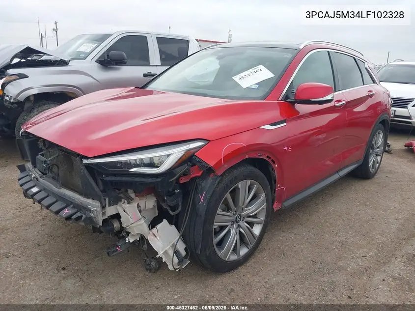 2020 Infiniti Qx50 Sensory Awd VIN: 3PCAJ5M34LF102328 Lot: 45327462