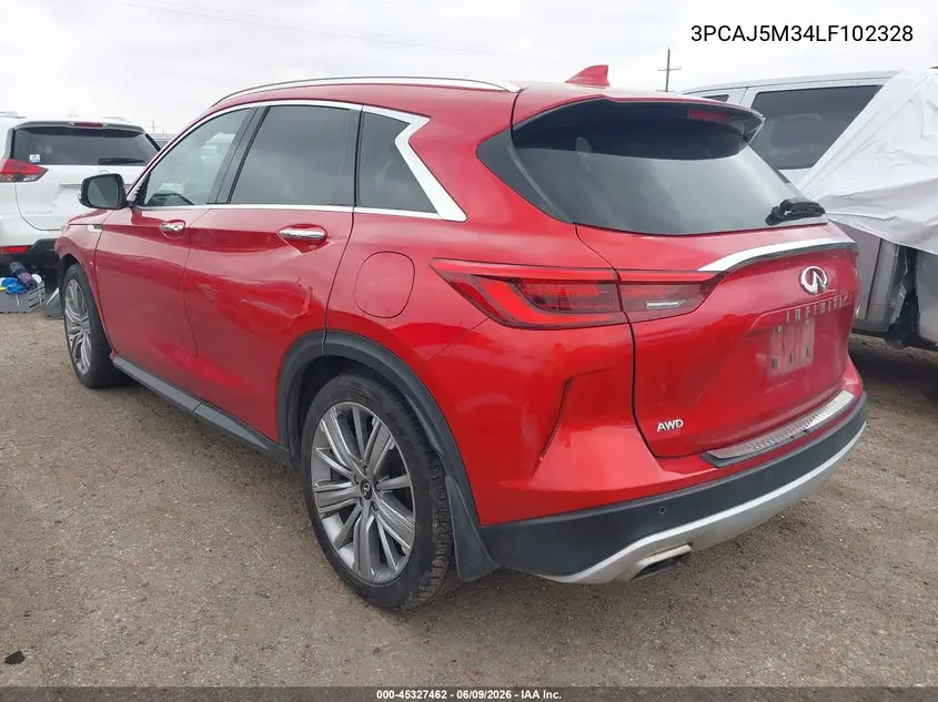 2020 Infiniti Qx50 Sensory Awd VIN: 3PCAJ5M34LF102328 Lot: 45327462