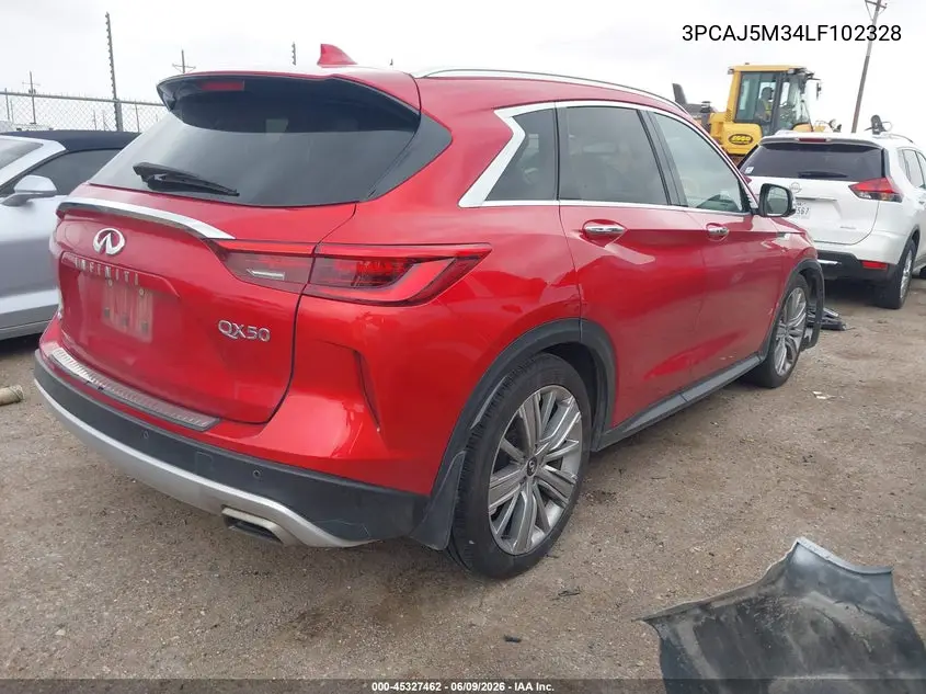 2020 Infiniti Qx50 Sensory Awd VIN: 3PCAJ5M34LF102328 Lot: 45327462