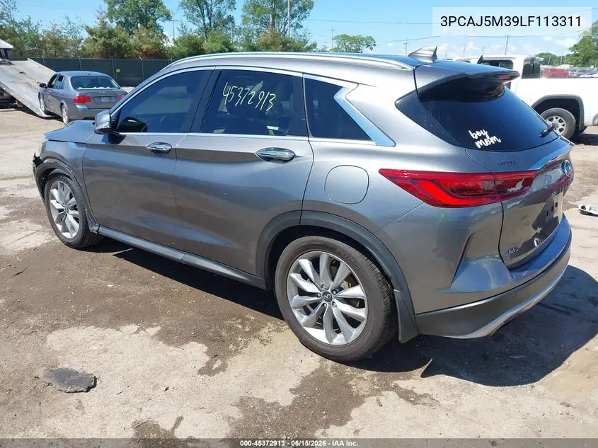2020 Infiniti Qx50 Luxe Awd VIN: 3PCAJ5M39LF113311 Lot: 45372913