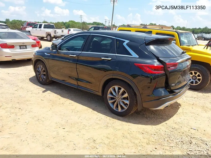 2020 Infiniti Qx50 Pure Awd VIN: 3PCAJ5M38LF113350 Lot: 45378881