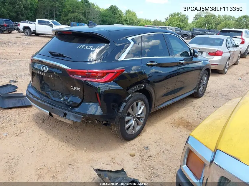 2020 Infiniti Qx50 Pure Awd VIN: 3PCAJ5M38LF113350 Lot: 45378881