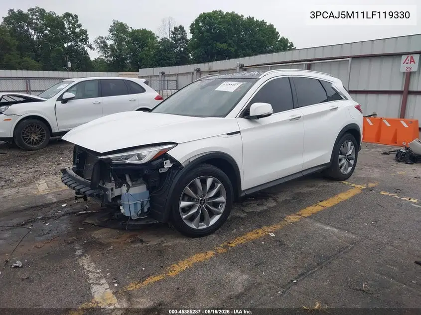 2020 Infiniti Qx50 Luxe VIN: 3PCAJ5M11LF119330 Lot: 45385287