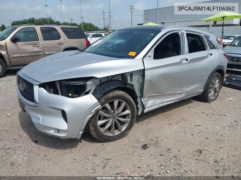 2020 Infiniti Qx50 Luxe VIN: 3PCAJ5M14LF106362 Lot: 45408367