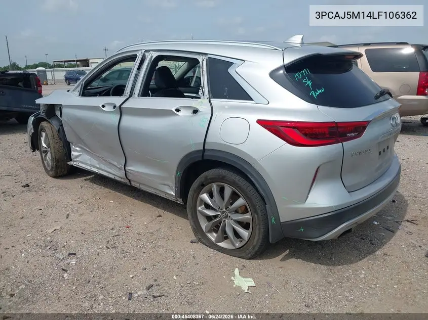 2020 Infiniti Qx50 Luxe VIN: 3PCAJ5M14LF106362 Lot: 45408367