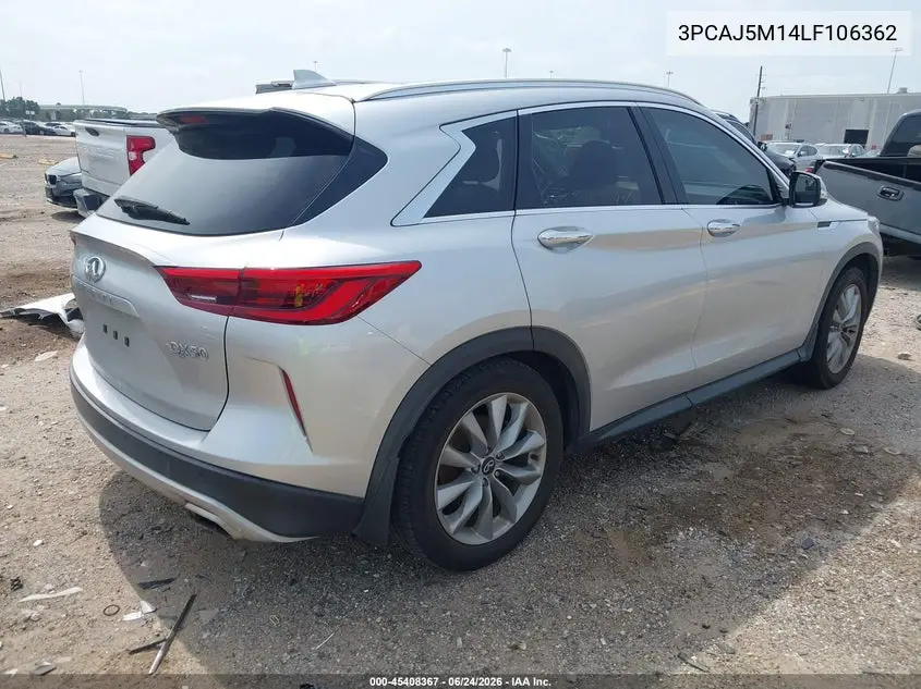 2020 Infiniti Qx50 Luxe VIN: 3PCAJ5M14LF106362 Lot: 45408367