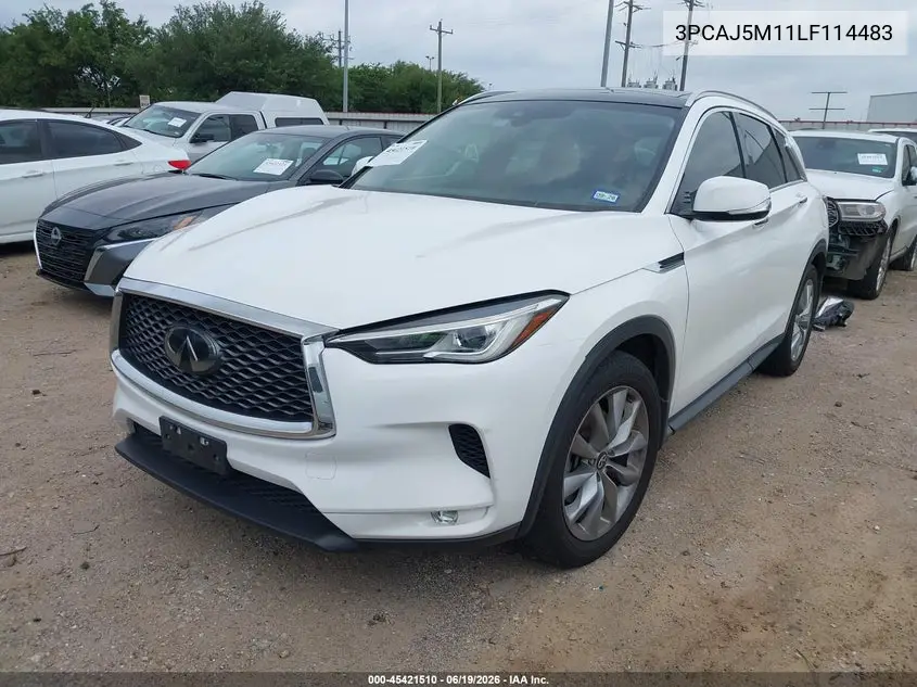2020 Infiniti Qx50 Luxe VIN: 3PCAJ5M11LF114483 Lot: 45421510