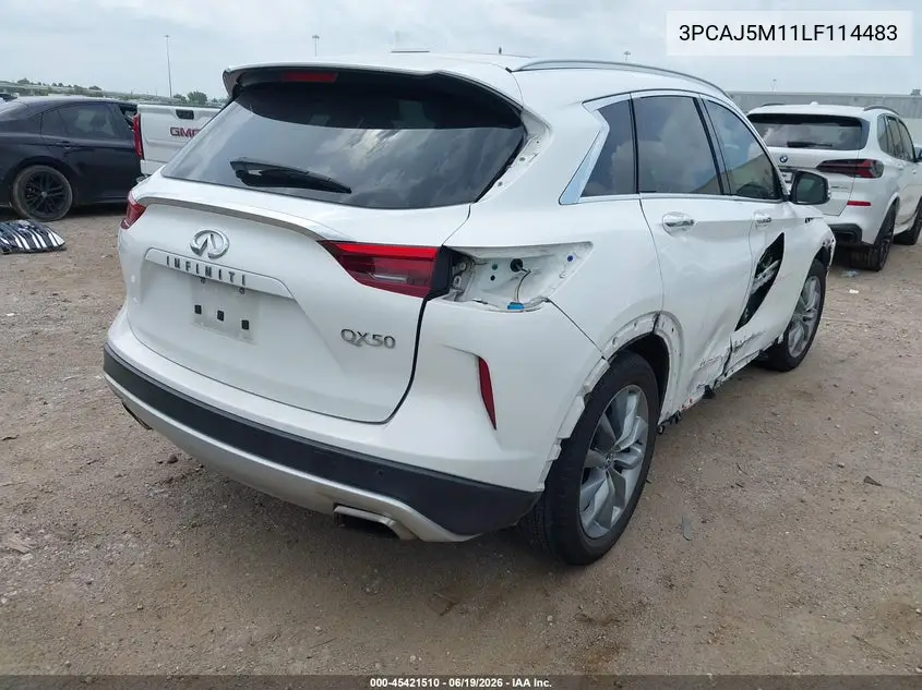 2020 Infiniti Qx50 Luxe VIN: 3PCAJ5M11LF114483 Lot: 45421510