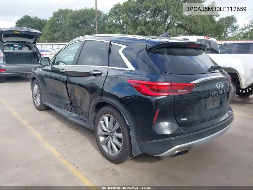 2020 Infiniti Qx50 Luxe Awd VIN: 3PCAJ5M30LF112659 Lot: 45432634
