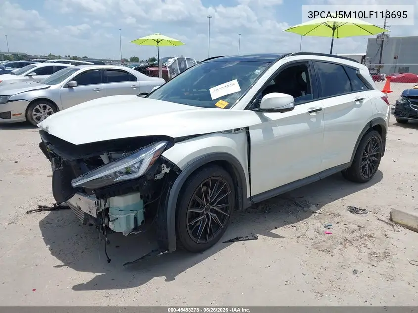 2020 Infiniti Qx50 Sensory VIN: 3PCAJ5M10LF113695 Lot: 45453278