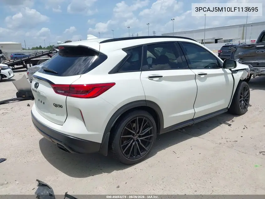 2020 Infiniti Qx50 Sensory VIN: 3PCAJ5M10LF113695 Lot: 45453278