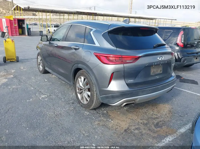 2020 Infiniti Qx50 Luxe Awd VIN: 3PCAJ5M3XLF113219 Lot: 45517855