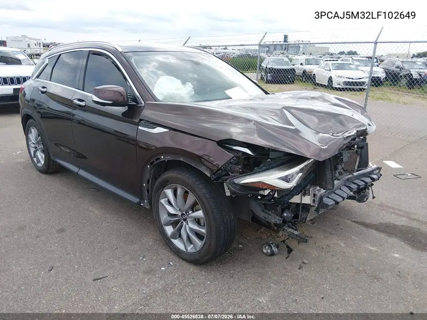 2020 Infiniti Qx50 Essential Awd VIN: 3PCAJ5M32LF102649 Lot: 45526838