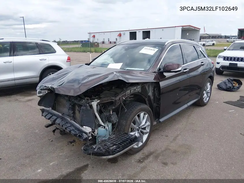 2020 Infiniti Qx50 Essential Awd VIN: 3PCAJ5M32LF102649 Lot: 45526838