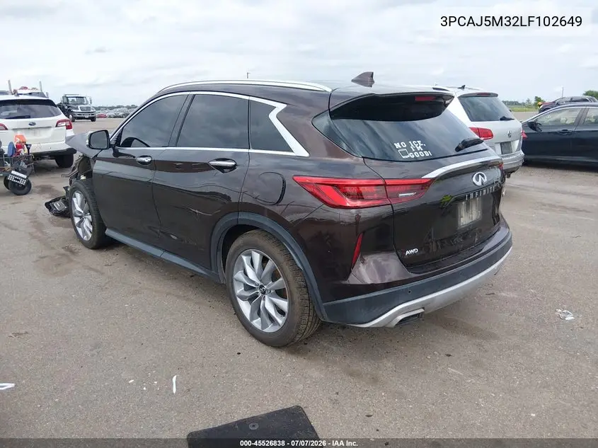 2020 Infiniti Qx50 Essential Awd VIN: 3PCAJ5M32LF102649 Lot: 45526838