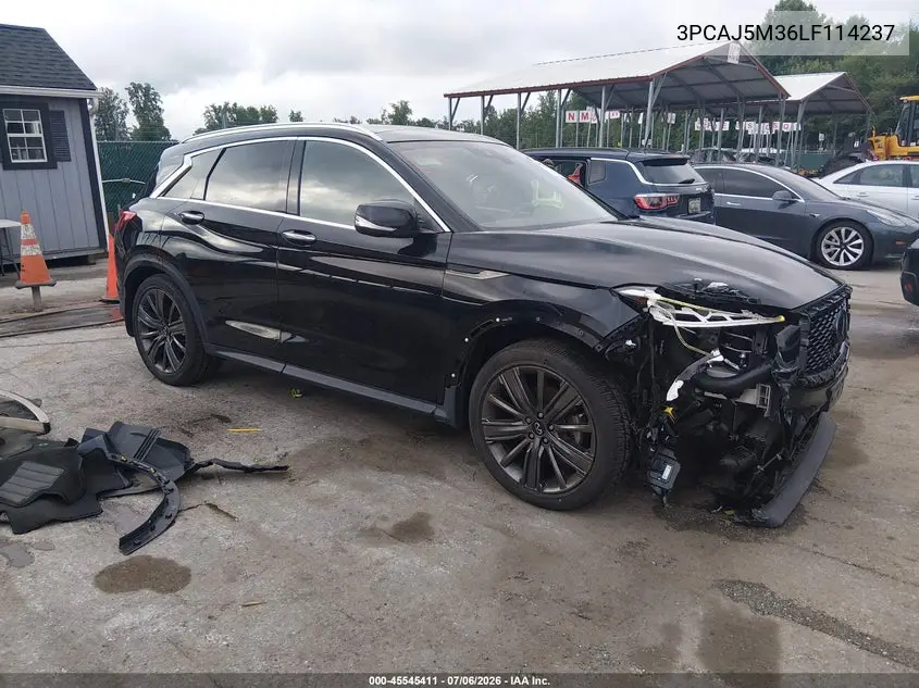 2020 Infiniti Qx50 Essential Awd VIN: 3PCAJ5M36LF114237 Lot: 45545411