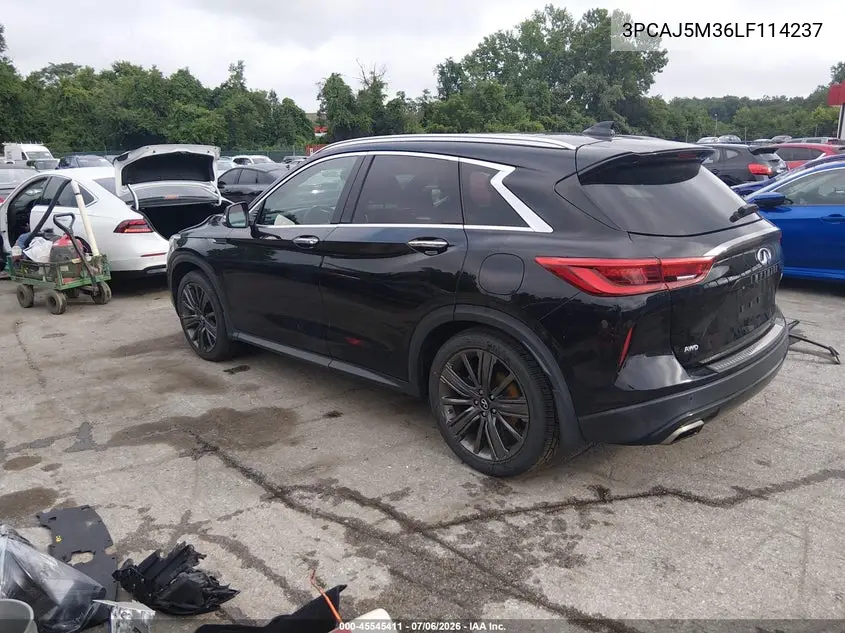 2020 Infiniti Qx50 Essential Awd VIN: 3PCAJ5M36LF114237 Lot: 45545411