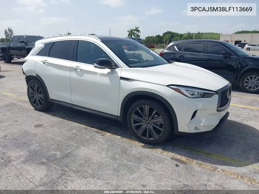 2020 Infiniti Qx50 Essential Awd VIN: 3PCAJ5M38LF113669 Lot: 45546597