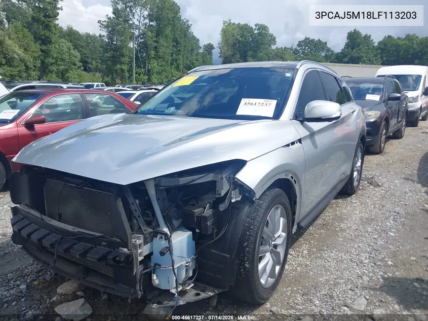 2020 Infiniti Qx50 Essential VIN: 3PCAJ5M18LF113203 Lot: 45617237