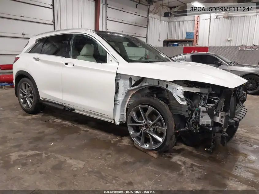 2021 Infiniti Qx50 Autograph Awd VIN: 3PCAJ5DB9MF111244 Lot: 45195095