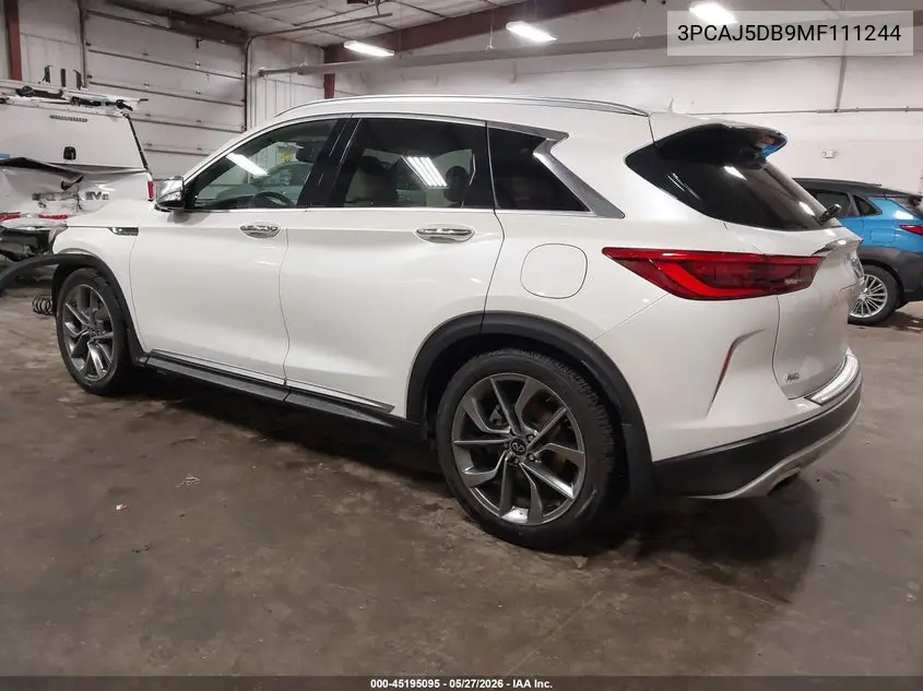 2021 Infiniti Qx50 Autograph Awd VIN: 3PCAJ5DB9MF111244 Lot: 45195095
