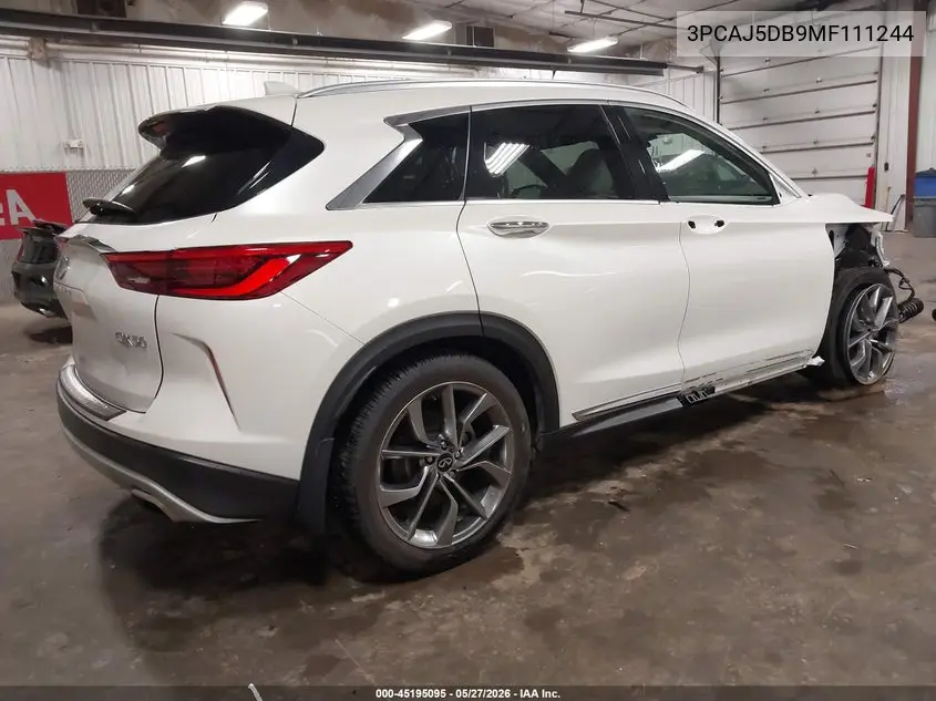2021 Infiniti Qx50 Autograph Awd VIN: 3PCAJ5DB9MF111244 Lot: 45195095