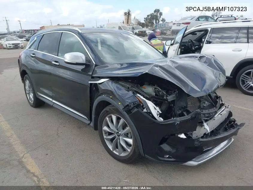 2021 Infiniti Qx50 Luxe VIN: 3PCAJ5BA4MF107323 Lot: 45211428