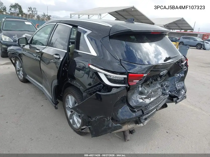 2021 Infiniti Qx50 Luxe VIN: 3PCAJ5BA4MF107323 Lot: 45211428