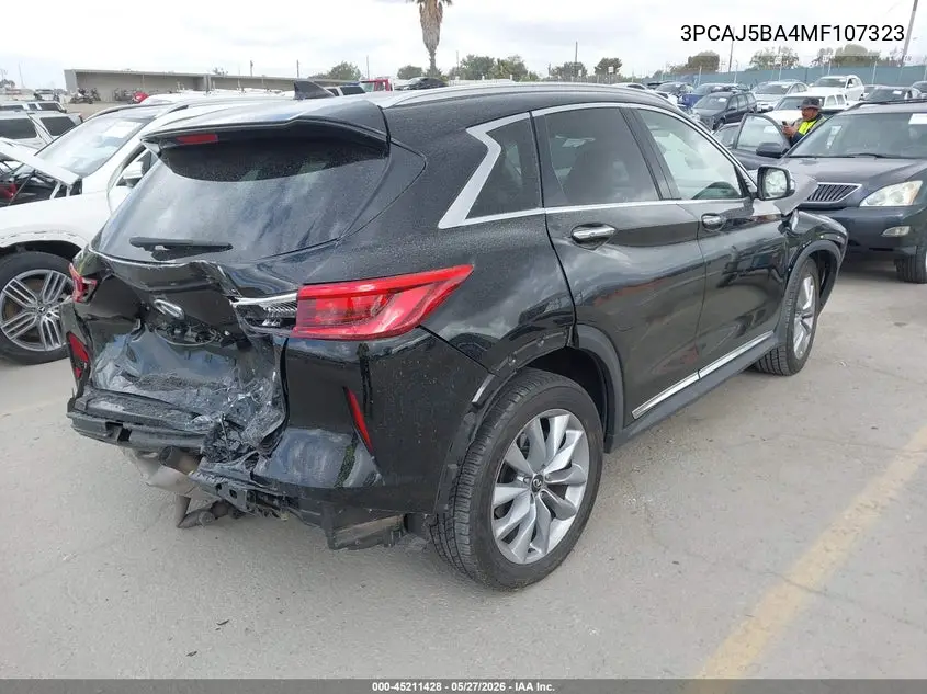 2021 Infiniti Qx50 Luxe VIN: 3PCAJ5BA4MF107323 Lot: 45211428