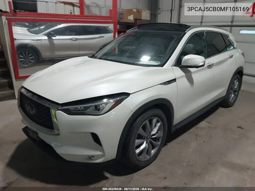 2021 Infiniti Qx50 Essential Awd VIN: 3PCAJ5CB0MF105169 Lot: 45326426