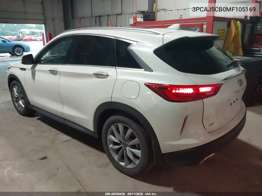 2021 Infiniti Qx50 Essential Awd VIN: 3PCAJ5CB0MF105169 Lot: 45326426