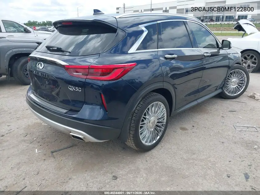 2021 Infiniti Qx50 Sensory Awd VIN: 3PCAJ5CB0MF122800 Lot: 45344001