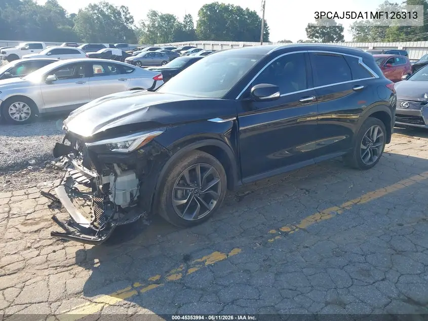 2021 Infiniti Qx50 Autograph VIN: 3PCAJ5DA1MF126313 Lot: 45353994