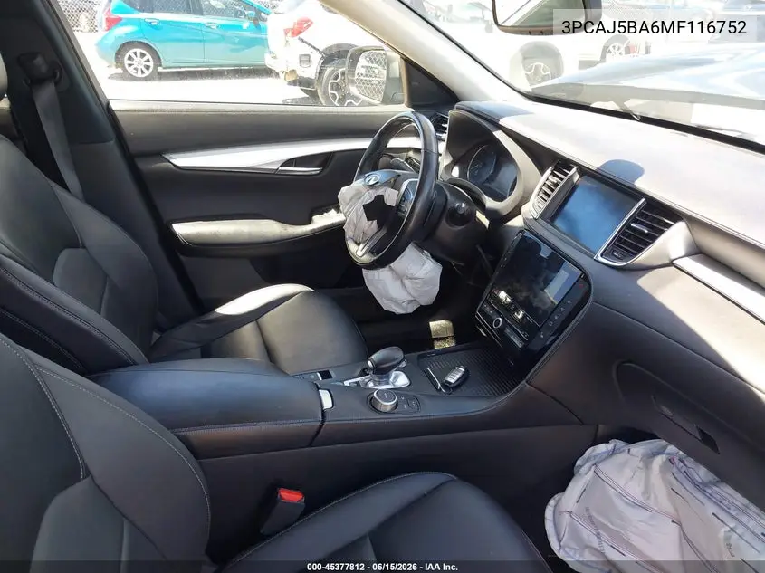 2021 Infiniti Qx50 Luxe VIN: 3PCAJ5BA6MF116752 Lot: 45377812
