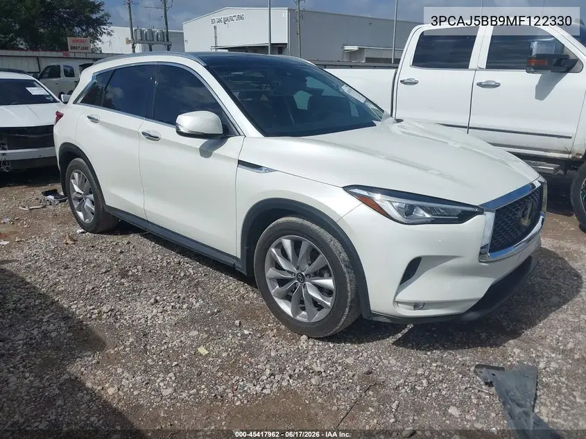 2021 Infiniti Qx50 Luxe Awd VIN: 3PCAJ5BB9MF122330 Lot: 45417962