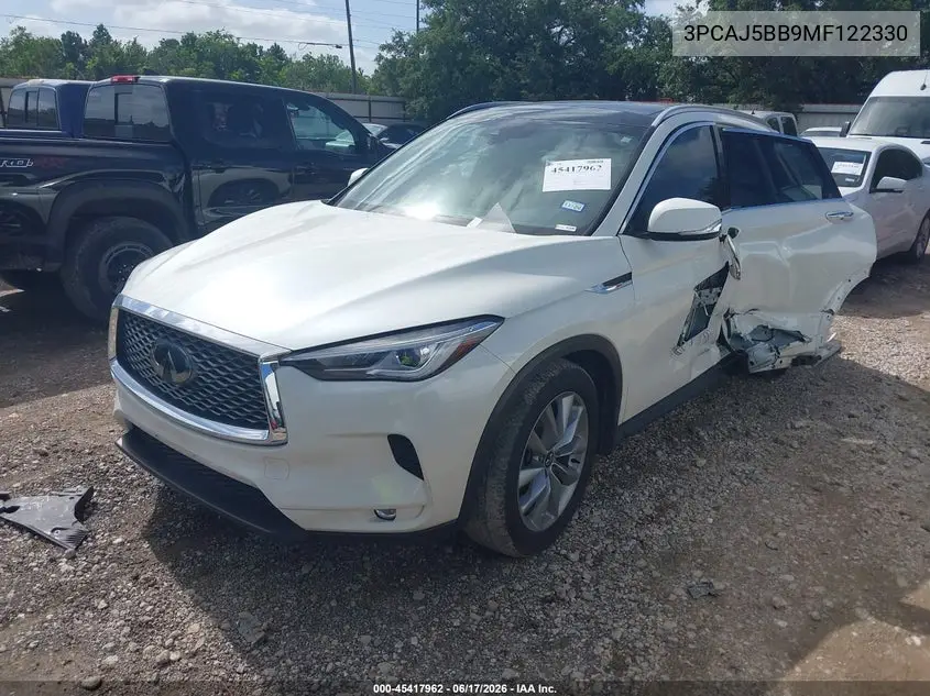 2021 Infiniti Qx50 Luxe Awd VIN: 3PCAJ5BB9MF122330 Lot: 45417962