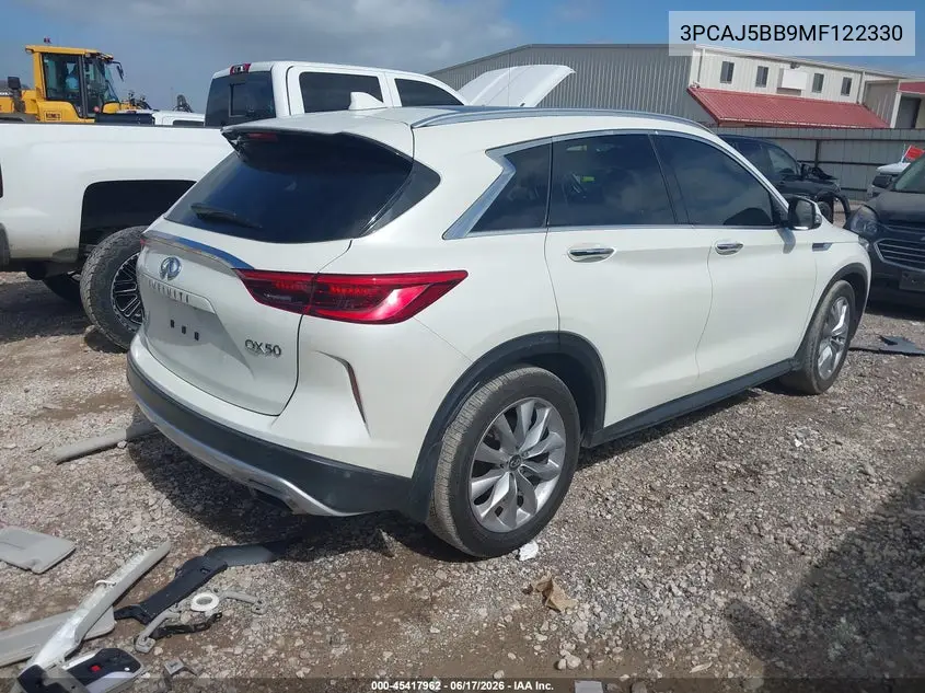2021 Infiniti Qx50 Luxe Awd VIN: 3PCAJ5BB9MF122330 Lot: 45417962