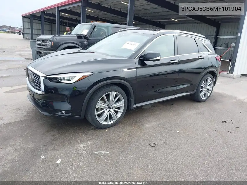 2021 Infiniti Qx50 Sensory Awd VIN: 3PCAJ5CB6MF101904 Lot: 45446936