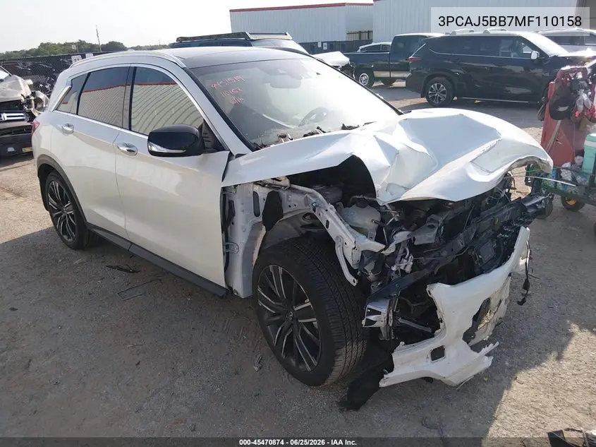 2021 Infiniti Qx50 Luxe Awd VIN: 3PCAJ5BB7MF110158 Lot: 45470874