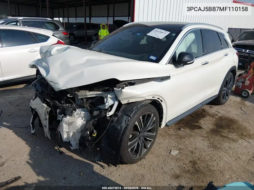 2021 Infiniti Qx50 Luxe Awd VIN: 3PCAJ5BB7MF110158 Lot: 45470874