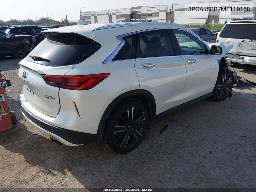 2021 Infiniti Qx50 Luxe Awd VIN: 3PCAJ5BB7MF110158 Lot: 45470874