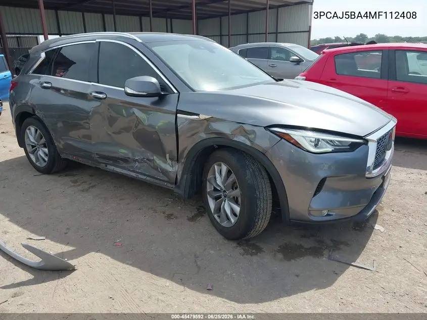 2021 Infiniti Qx50 Luxe VIN: 3PCAJ5BA4MF112408 Lot: 45479592
